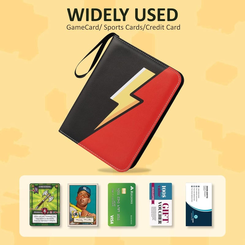 KKTROVE Trading Card Binder Album, 400 Pockets, 50 Removable 4-Pocket Pages, Waterproof (Black & Red) - Image 4